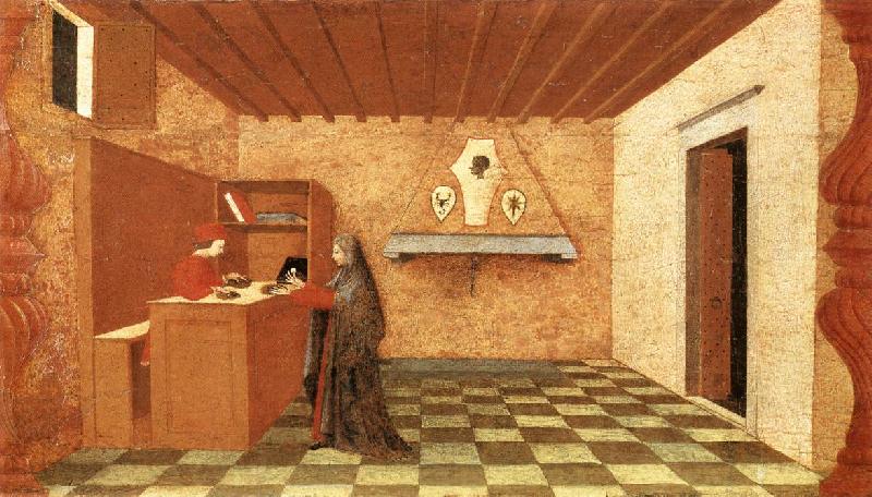UCCELLO, Paolo Miracle of the Desecrated Host (Scene 1) t Germany oil painting art